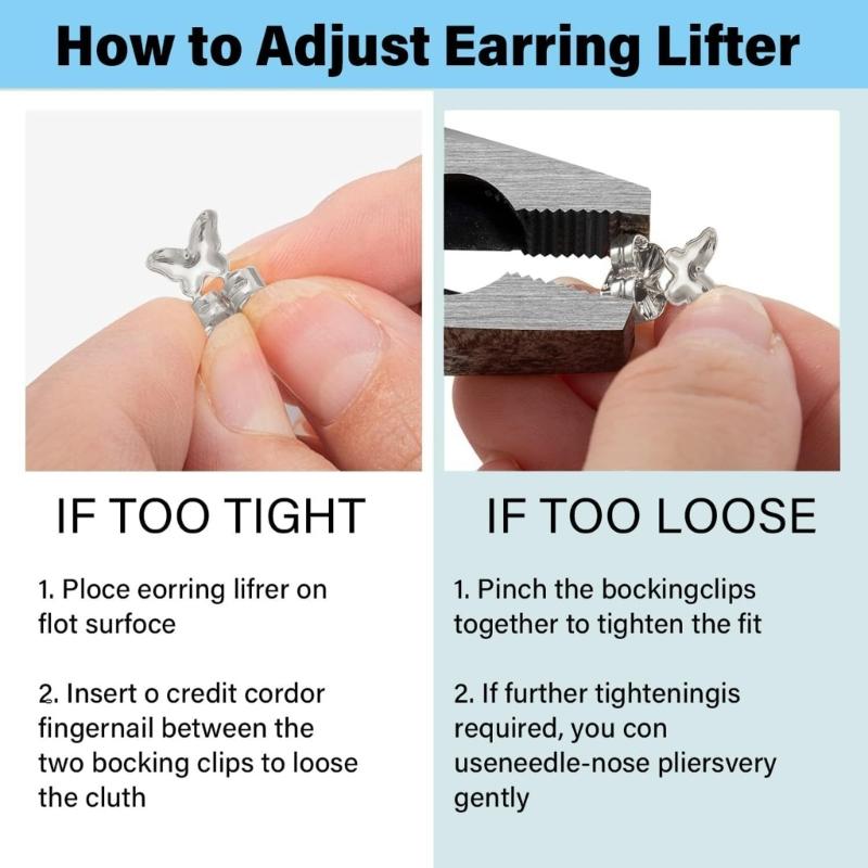 6Pairs Earring Lifters Support Backs for Heavy Earrings Adjustable Ear Lobe Lift with Storage Box Earrings Support