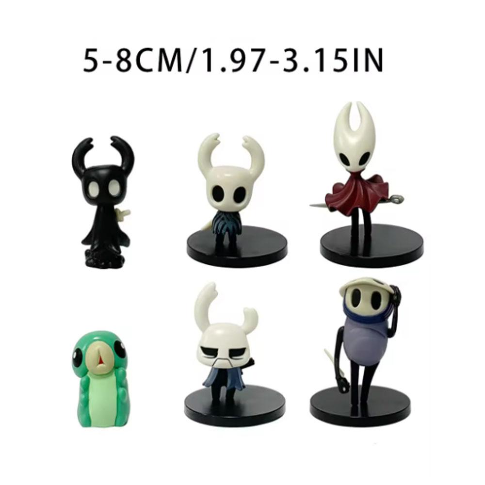 6Pcs Hollow Knight Anime Figure Silk Song The Knight Hornet Zote Grub Figurine Doll Collection Figure Model Toys Gift