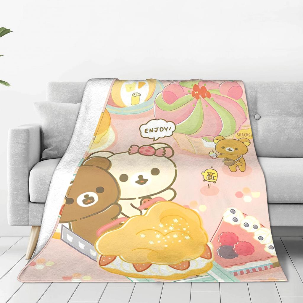 Rilakkuma Blanket Quality Soft  Throw Blanket Winter Children Bedroom Street Trend Bedspread