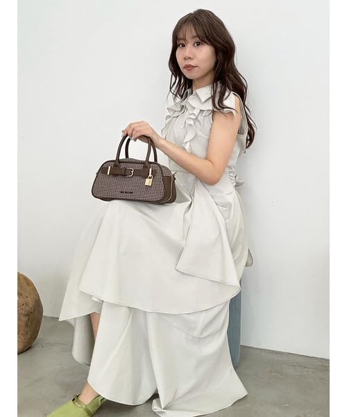 Lily Brown Mini Boston Bag LWGB259323 Check 2-Way Women's