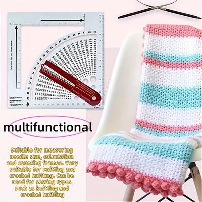 1 pièce Calculateur de tricot double face et tableau de comptage, avec outil règle rotative, calculateur de densité de crochet et de fil, couleur mélangée, pour le tricot