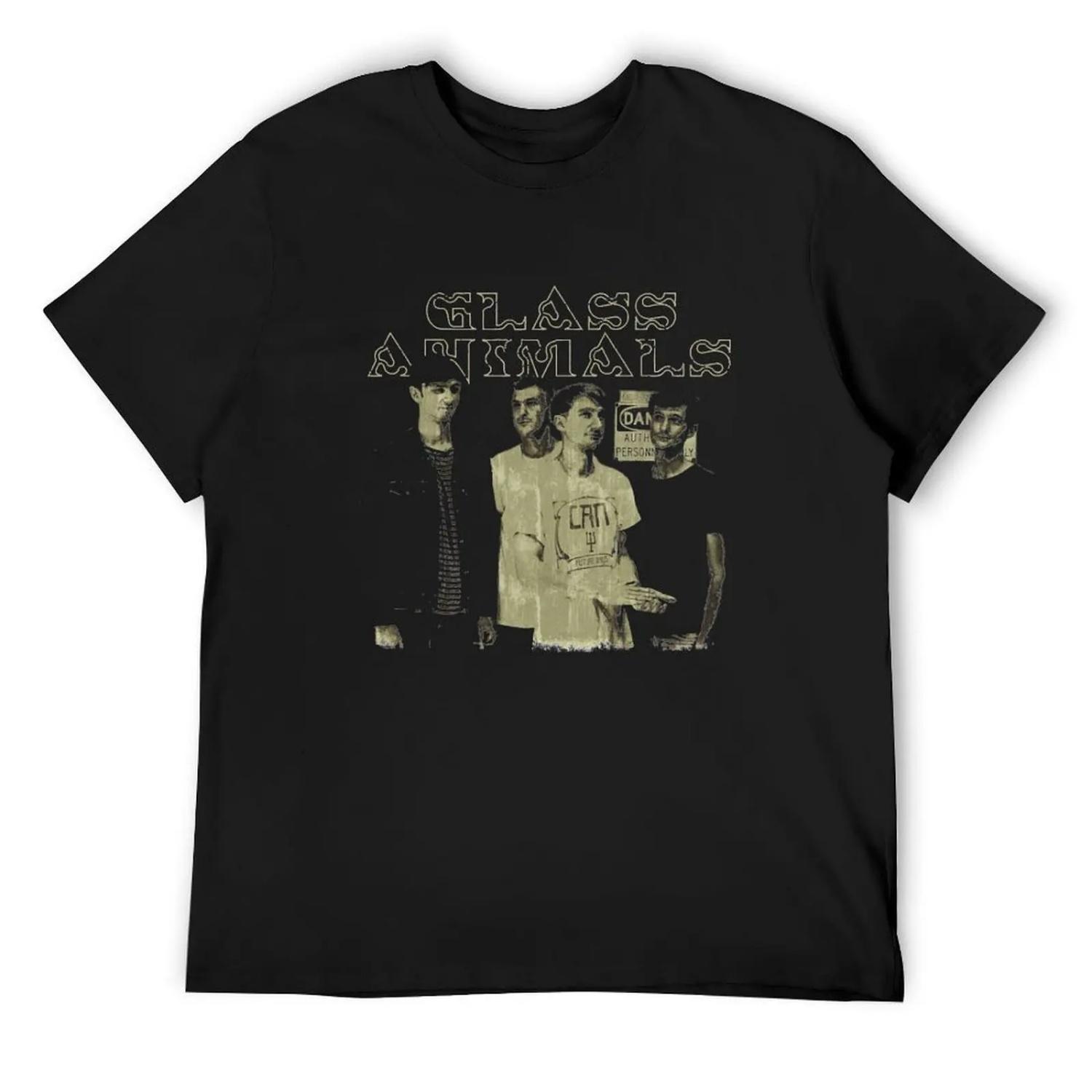 glass animals distressed grungy retro vintage band T-Shirt anime tshirt vintage t shirts boys animal print clothing for men S
