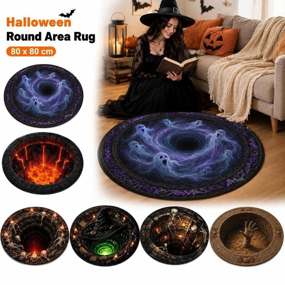 3D Special-shaped Round Carpet Crystal Velvet Optical Illusion Rug Floor Mat Living Room Decor