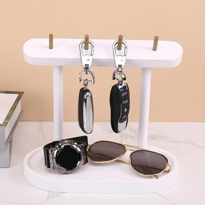 Schlüsselaufbewahrungsregal aus Holz Rustikales Heim-Büro Desktop Schlüssel-Organizer Ständer Haken Mehrzweck Schlüsselanhänger Schmuck Kleinkram Halter Dekoration