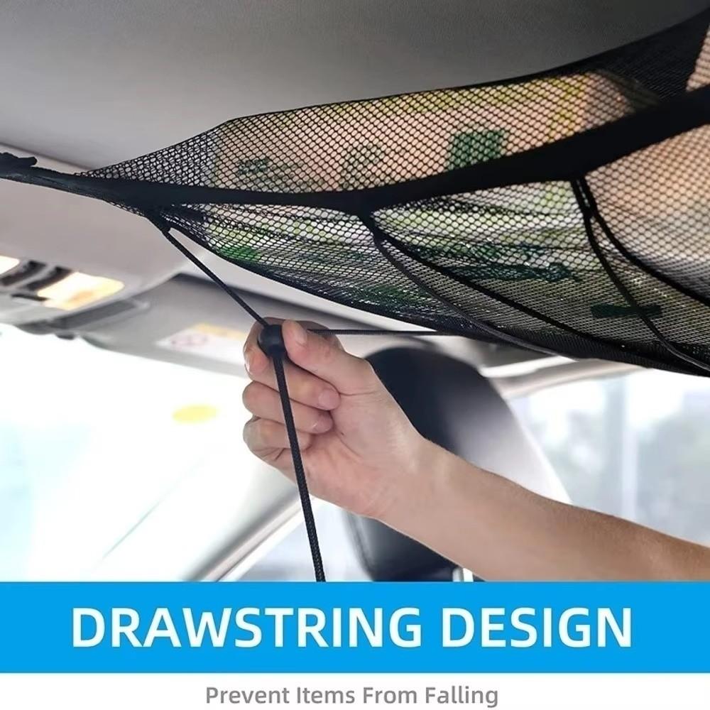 Mesh Style Car Ceiling Storage Net Polyester Auto Roof Organizer Hanging Storage Bag for Travel
