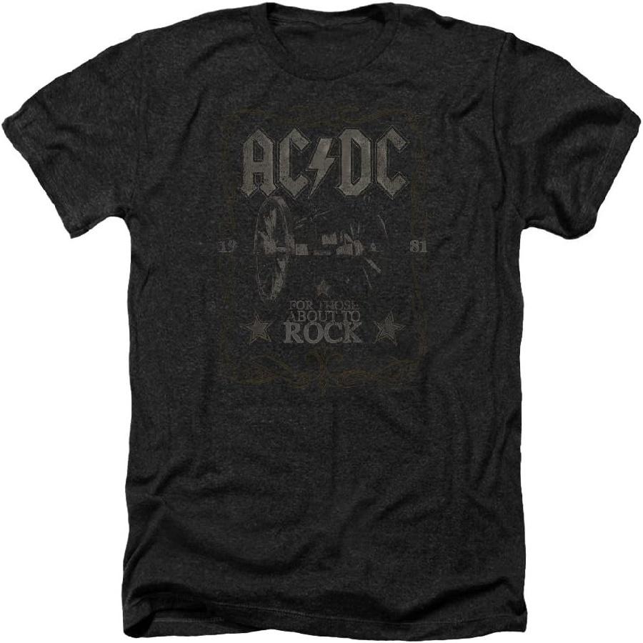 AC_DC 1981 for Those About to Rock Album Black Heather T-Shirt S