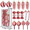 6cm 15-Piece Christmas Ornament Set: Balls, Pine Cones, Lollipops, Candies for Tree Decor and Gifts
