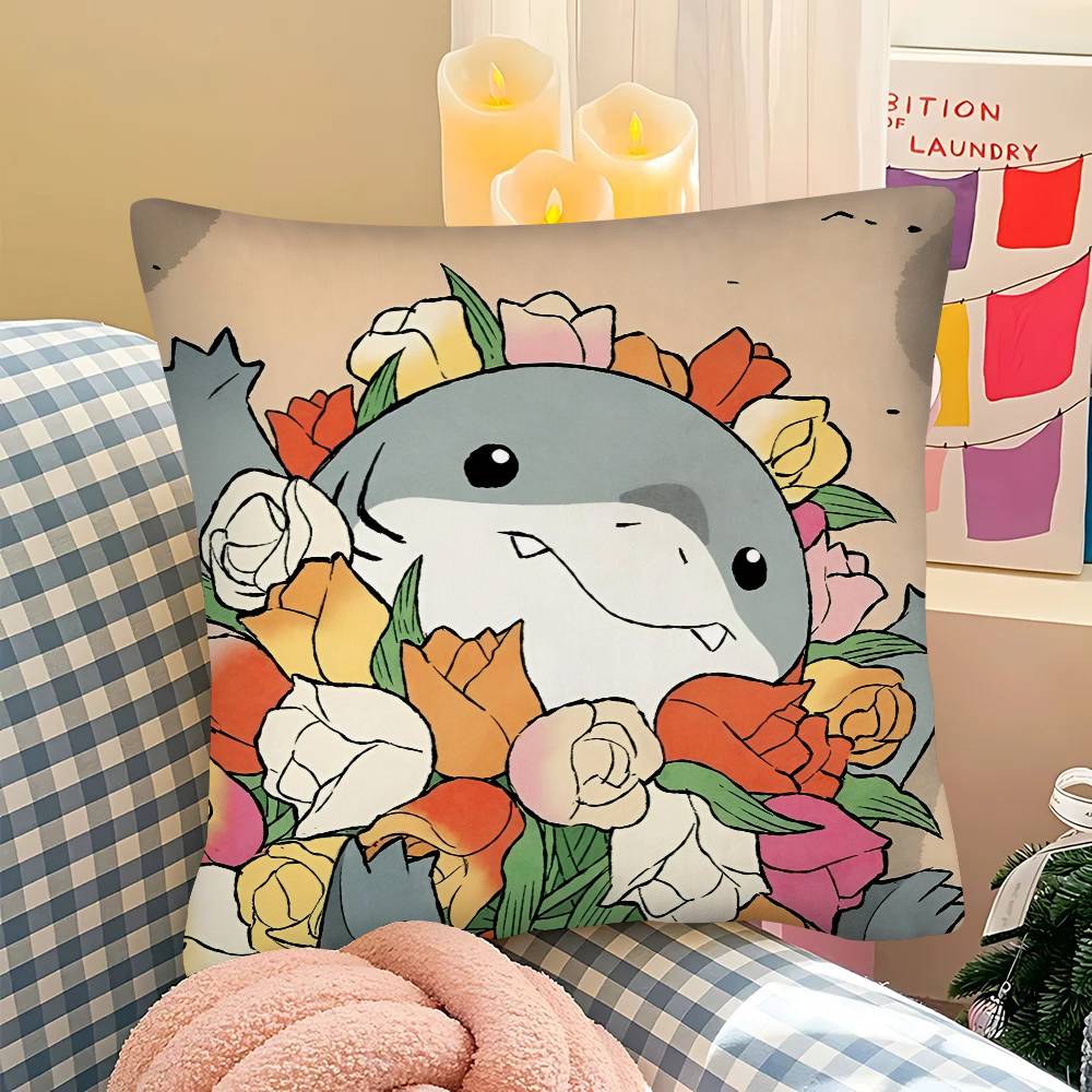 Pc JJeff The Land SShark Pillow Case Fashion Square Pillowcase Bedroom Sofa Room Ins Decoration Leisure