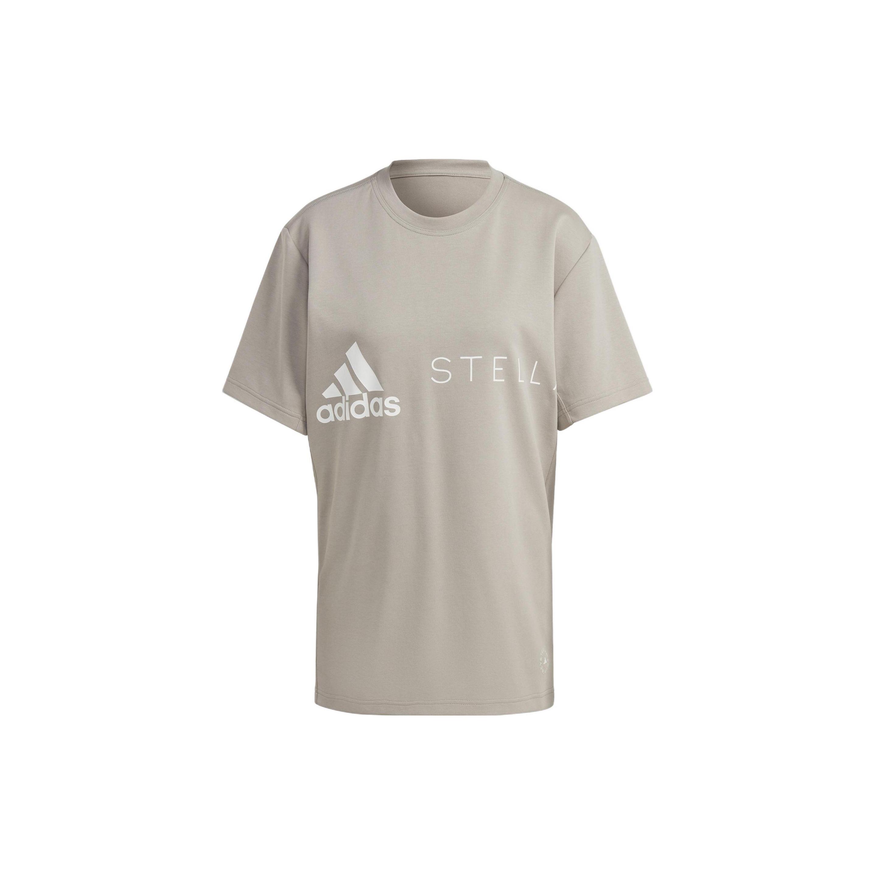 (WMNS) adidas By Stella McCartney logo-print T-shirt Grey Women s HY1141 S