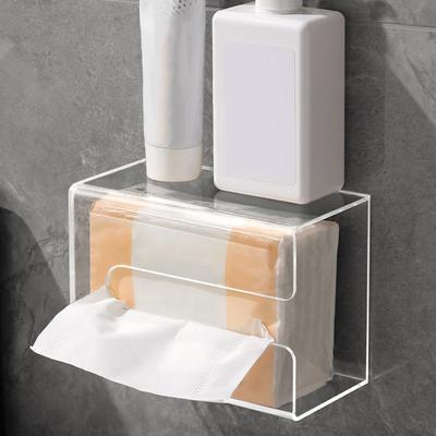 Transparente Acryl-Tissue-Box, leichte Toilettenpapier-Box für Badezimmer zu Hause