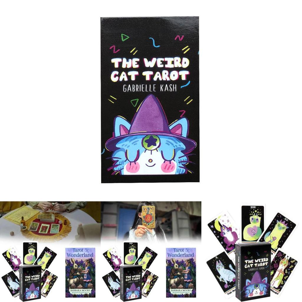 Classic The Weird Cat Tarot In Wonderland Cards With Vibrant Packaging For Meditation And Play