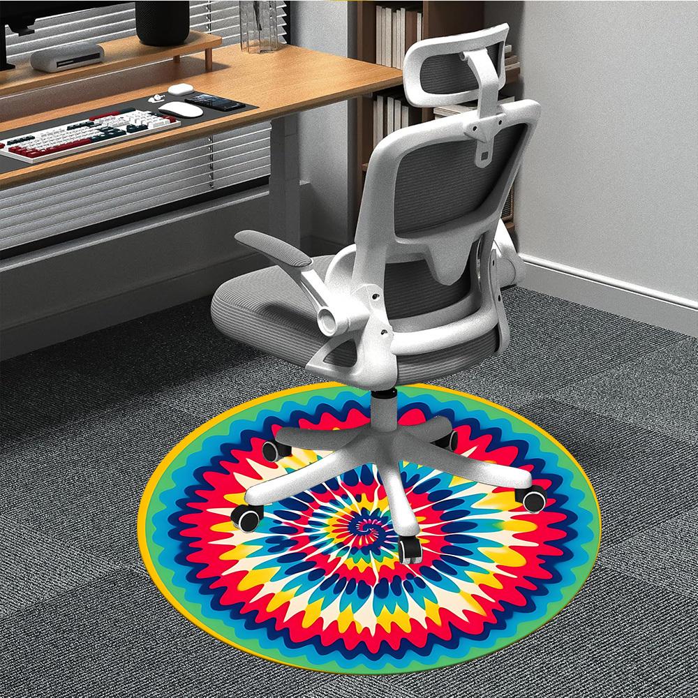 

1PC Tie-dye Pattern Chair Carpet for Office, Indoor Non-Slip Washable Carpet, Soft Comfortable Mat For Office Room yy250930237 80cm by 80cm