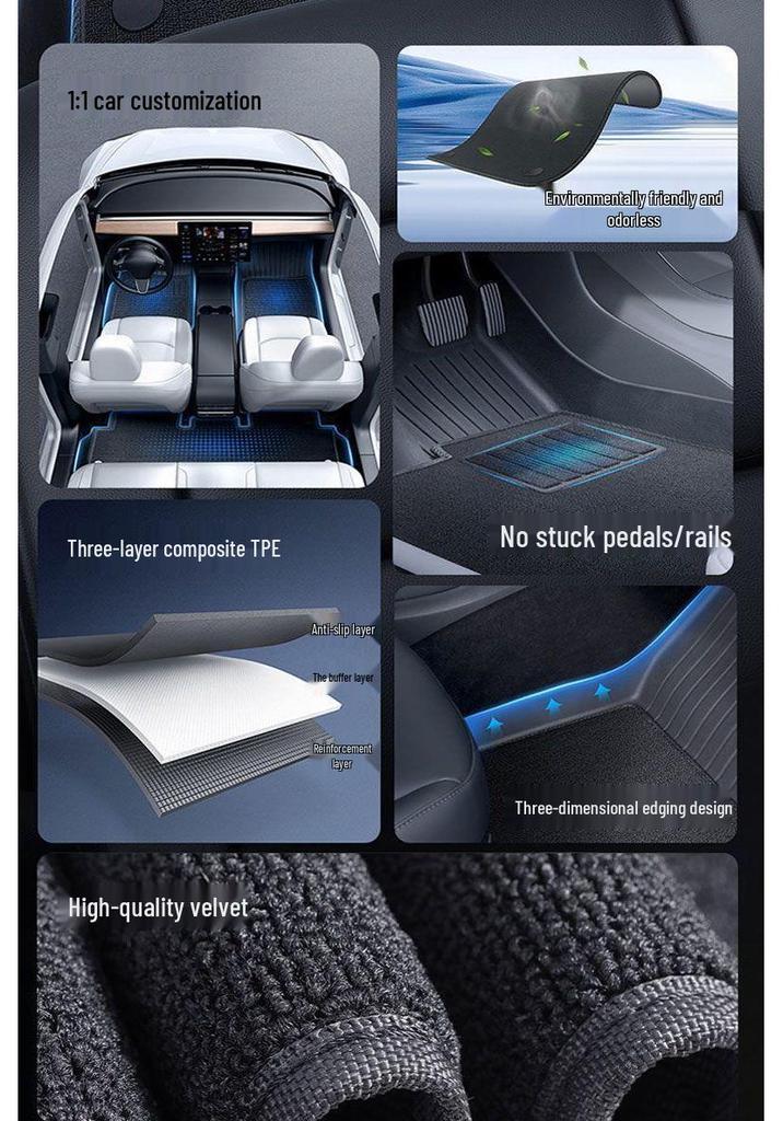 Cadillac CT5 TPE Floor Mats Set: Full Coverage Foot & Trunk Mats