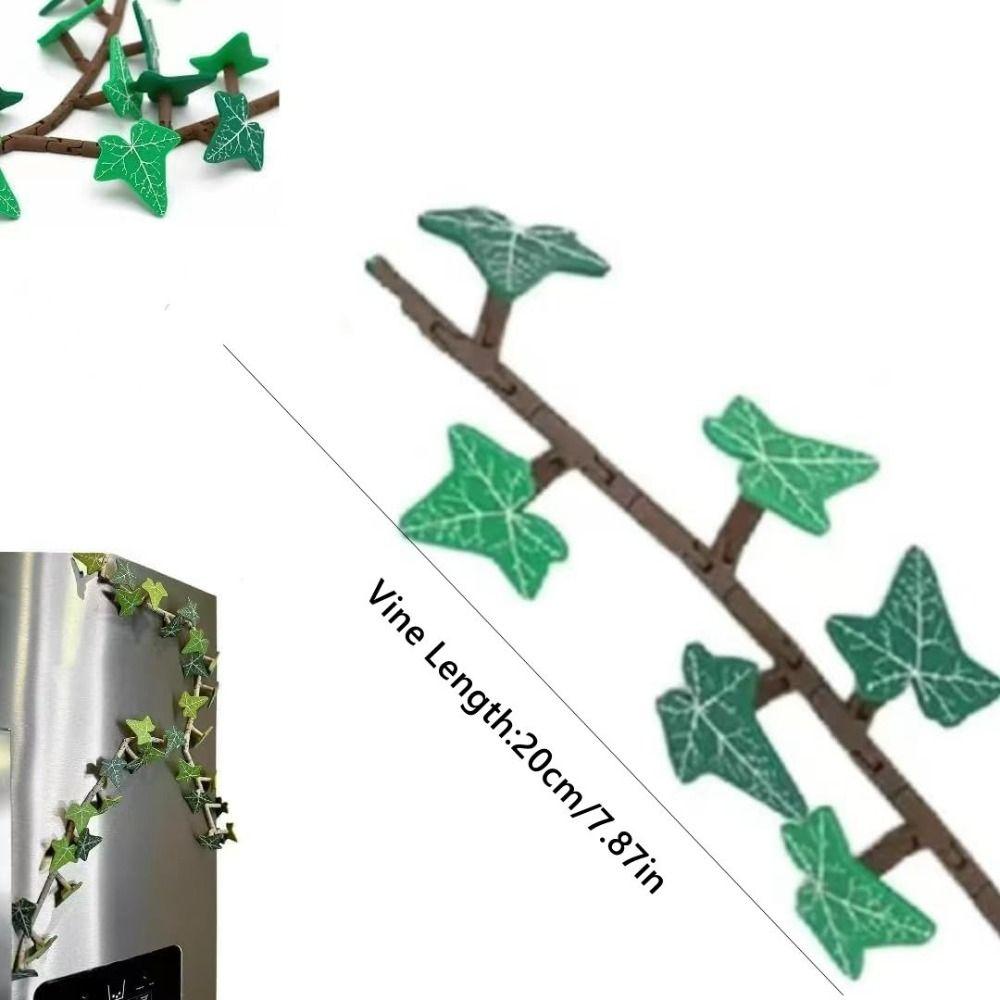 3D-gedruckter Efeu-Kühlschrankmagnet mit beweglichen Stielen, unechter Efeu, Einkaufsliste, Heimdekoration