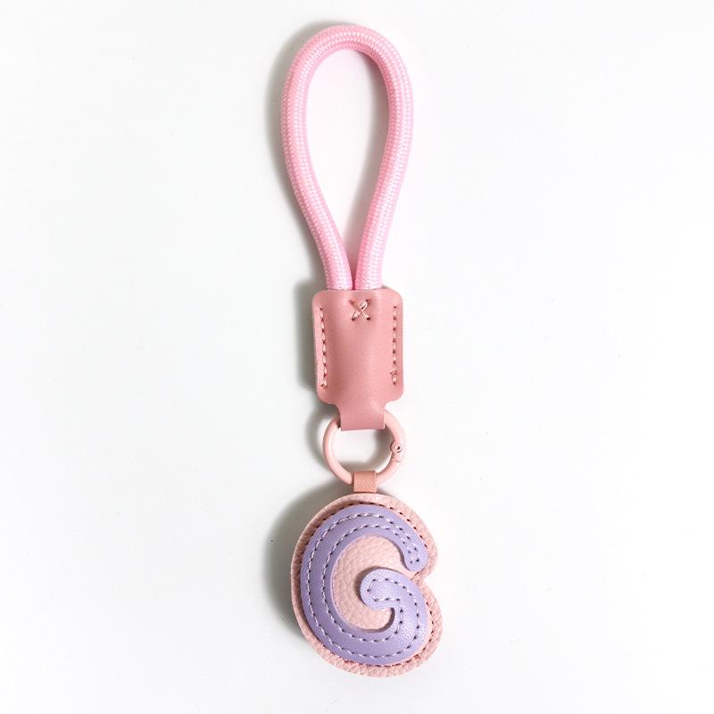 

High-End Leather Alphabet Keychain Bag Pendant