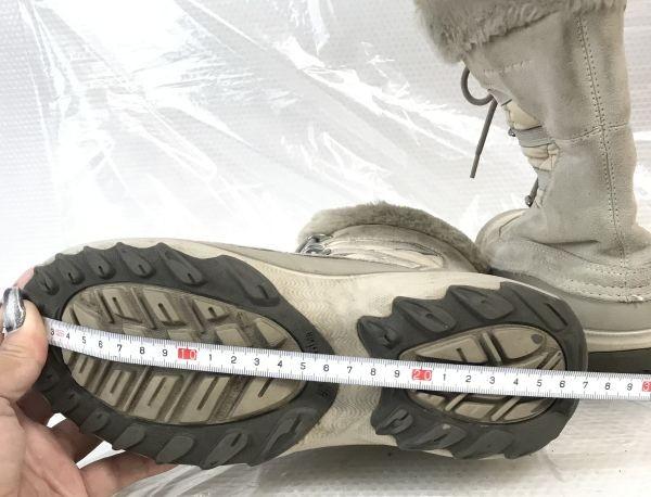 Columbia Warm Lined Waterproof Snow Boots 24.0 UK5.5 Gray Beige(USED)