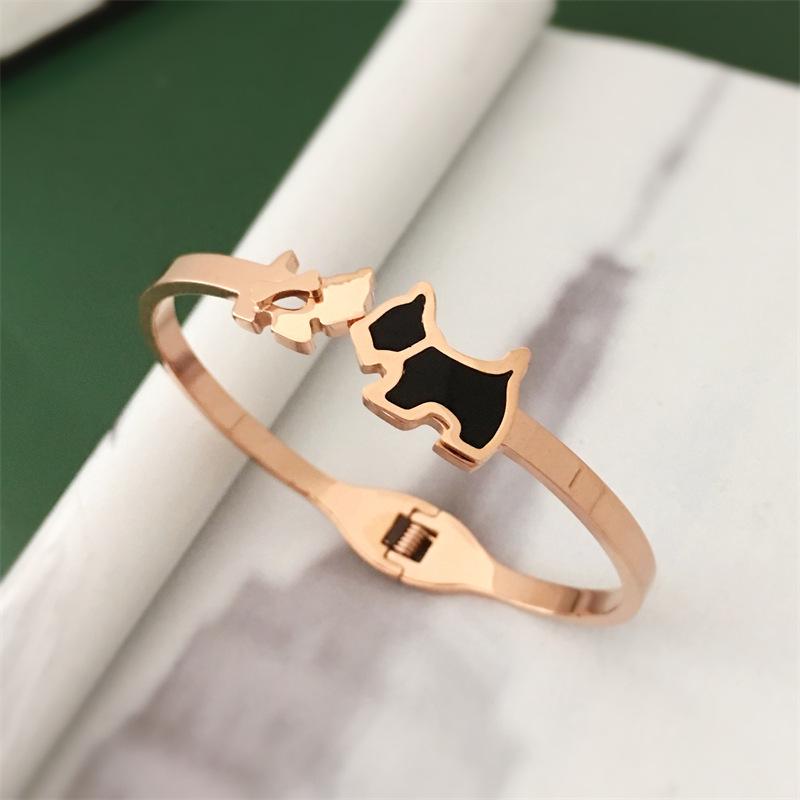Women s Rose Gold Puppy Bracelet - Titanium Steel Fashion Jewelry розового золота