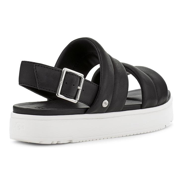 UGG Zayne Leather One Strap Sandals Women's Black 1124997-BLLE