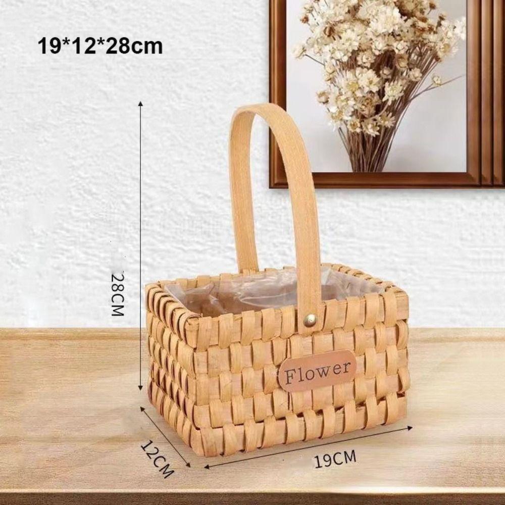 Handmade Hand Woven Basket Paper Vine Handheld Flower Basket  For BJD Dolls/for Ob11 Dolls