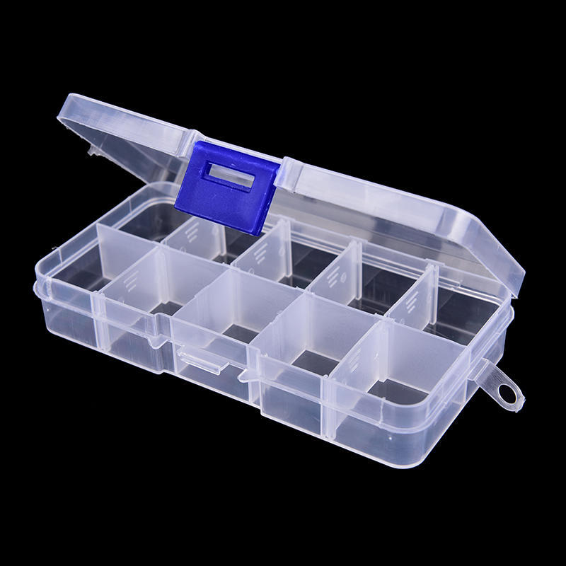 10 Compartments Transparent Visible Plastic Fishing Lure Box Fishing Tackle Box