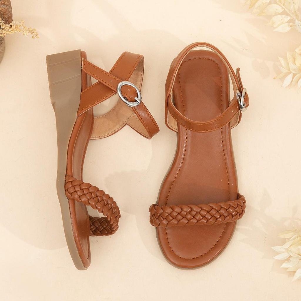 2025 Girls' Casual Single-Strap Wedge Sandals