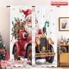 2pcs 2D Flat Printing Merry Christmas Party Curtains Christmas Gnome Car Gifts 100% Polyester Without Electricity Festive