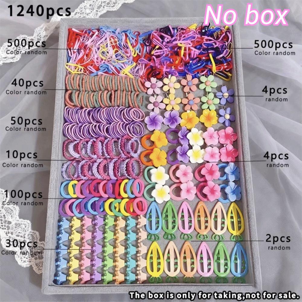 High Elastic Hair Accessories Set Colorful Hair Clips Frangipani Girls Hair Bands Girls Children