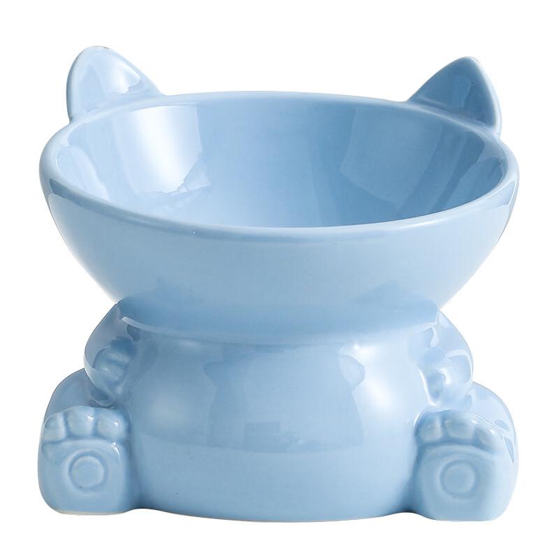 Japanese Style Ceramic Anti-Tip Double Pet Food Bowl