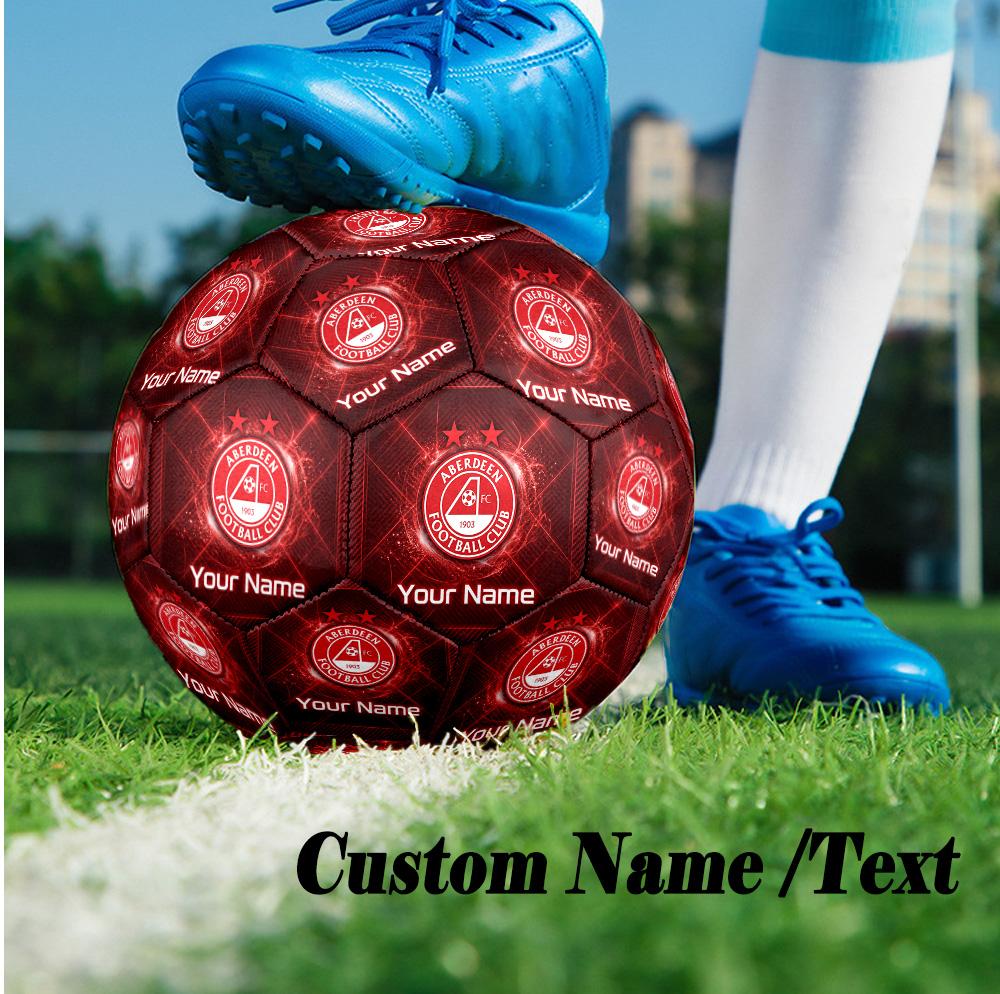 Size 5 Football Custom Name Text, Outdoor Training Soccer BallAberdeen FC