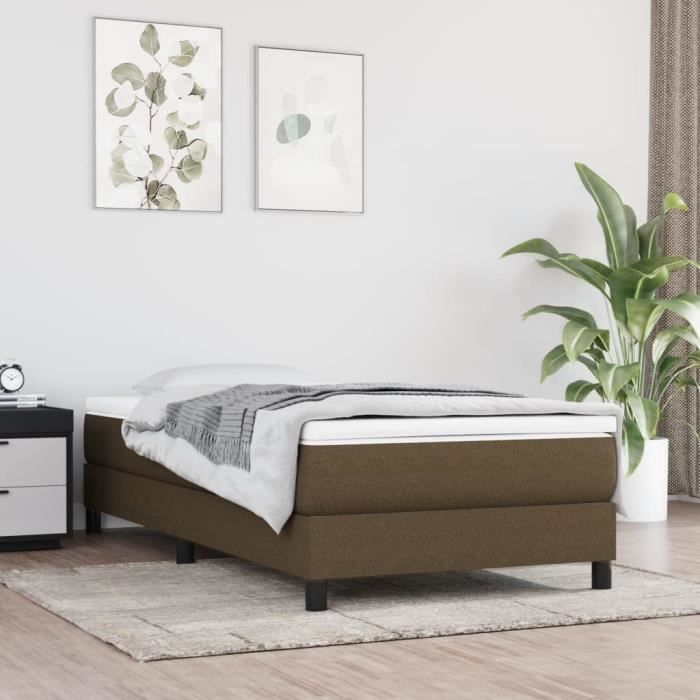 3144048 vidaXL Divan Bed with Mattress Dark Brown 90x200 Cm