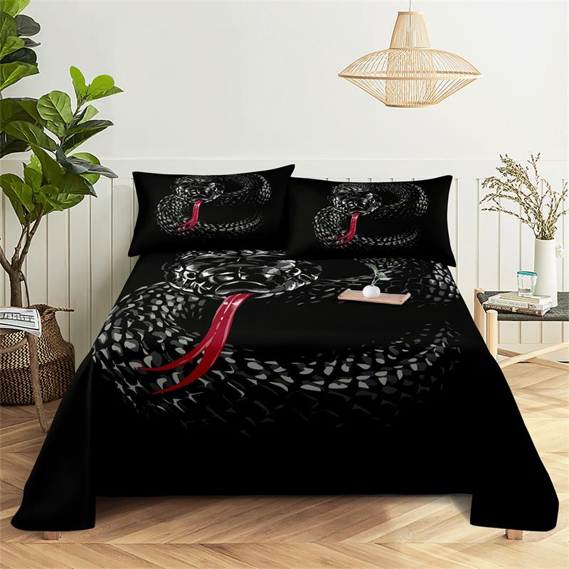 

Snake Bedding Sets Animal Bed Sheet Fashion Design Queen Size Size Flat Sheet Boys Girls Bed Sheet Package Bed Sheets and Pillowcases 150X230cm(2Pcs)