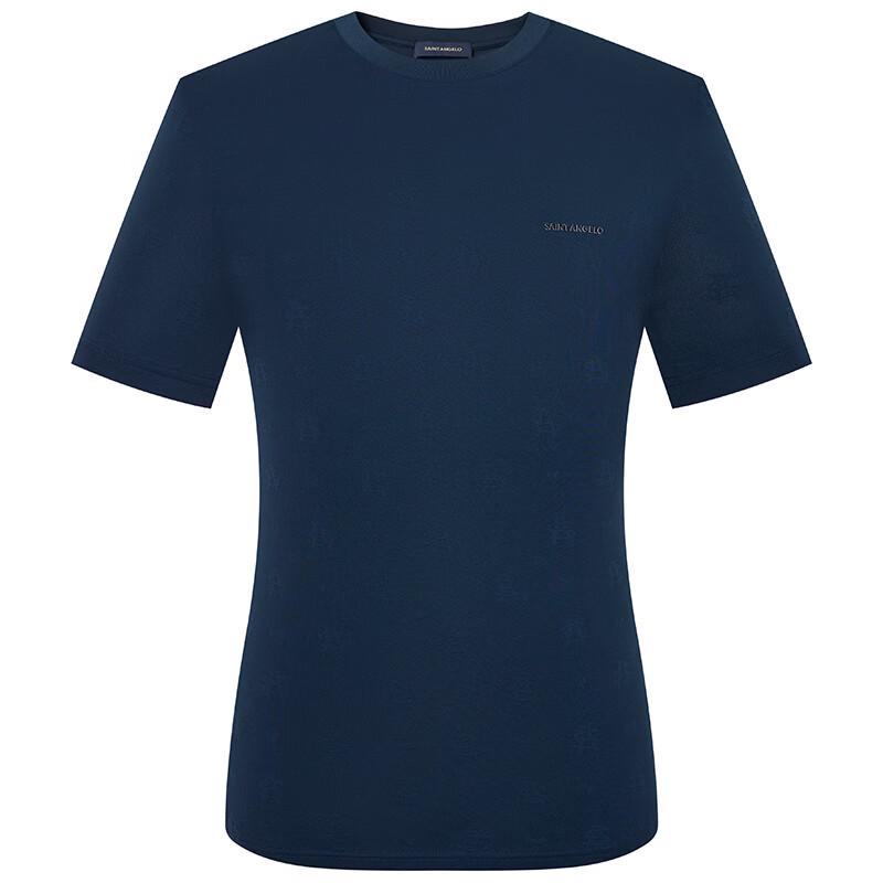 Baoxiniao Men's Round Neck Jacquard Short Sleeve T-Shirt
