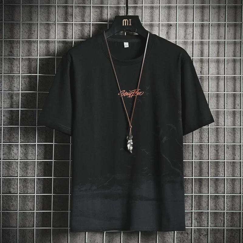 

Мужская трендовая футболка с принтом Ice Silk, летняя коллекция 2023 г. M чёрный