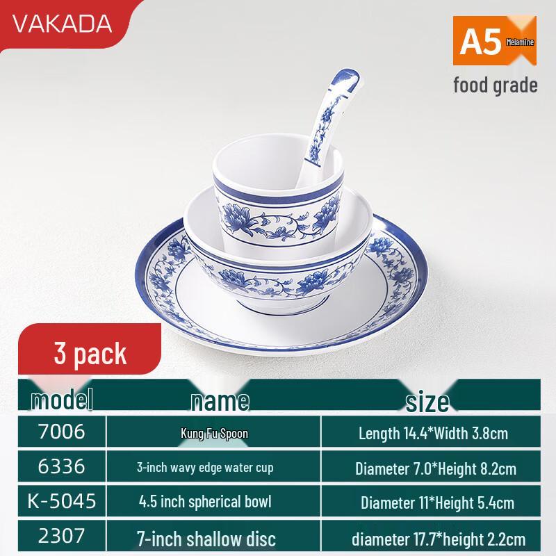 VAKADA Minimalist Melamine 4-Piece Tableware Set