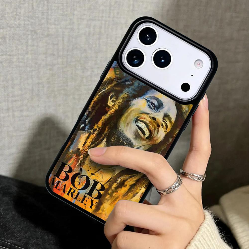 Capa Case for iPhone 17 Air 16 Pro Max 15 Plus 11 13 Mini 14 12 Back Phone Cover Bob Marley Quotes Rasta Reggae