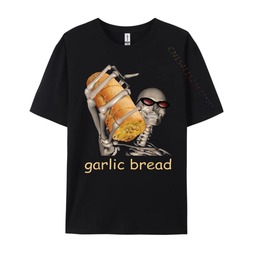Garlic Bread Cool Skeleton Meme Funny Funny Shirt New Year Geek