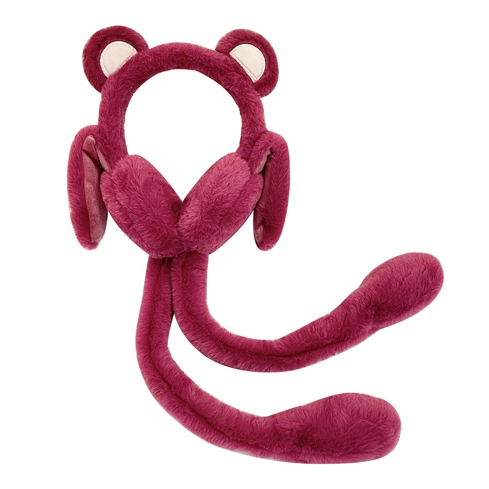 

Зимние уличные теплые наушники корейской моды Kawaii подвижная подушка безопасности теплые наушники для девочек зимние милые наушники с медведем