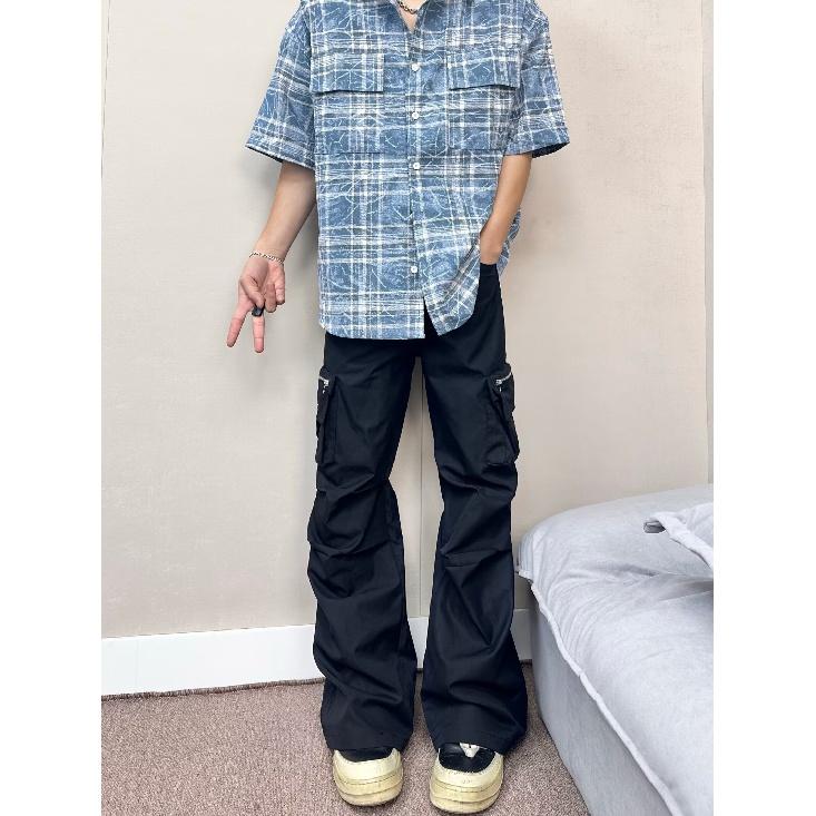 Summer New Casual Five Quarter Sleeved Shirt Oversized Loose Couple Five Quarter Sleeved Short Sleeved Shirt For Men And Women