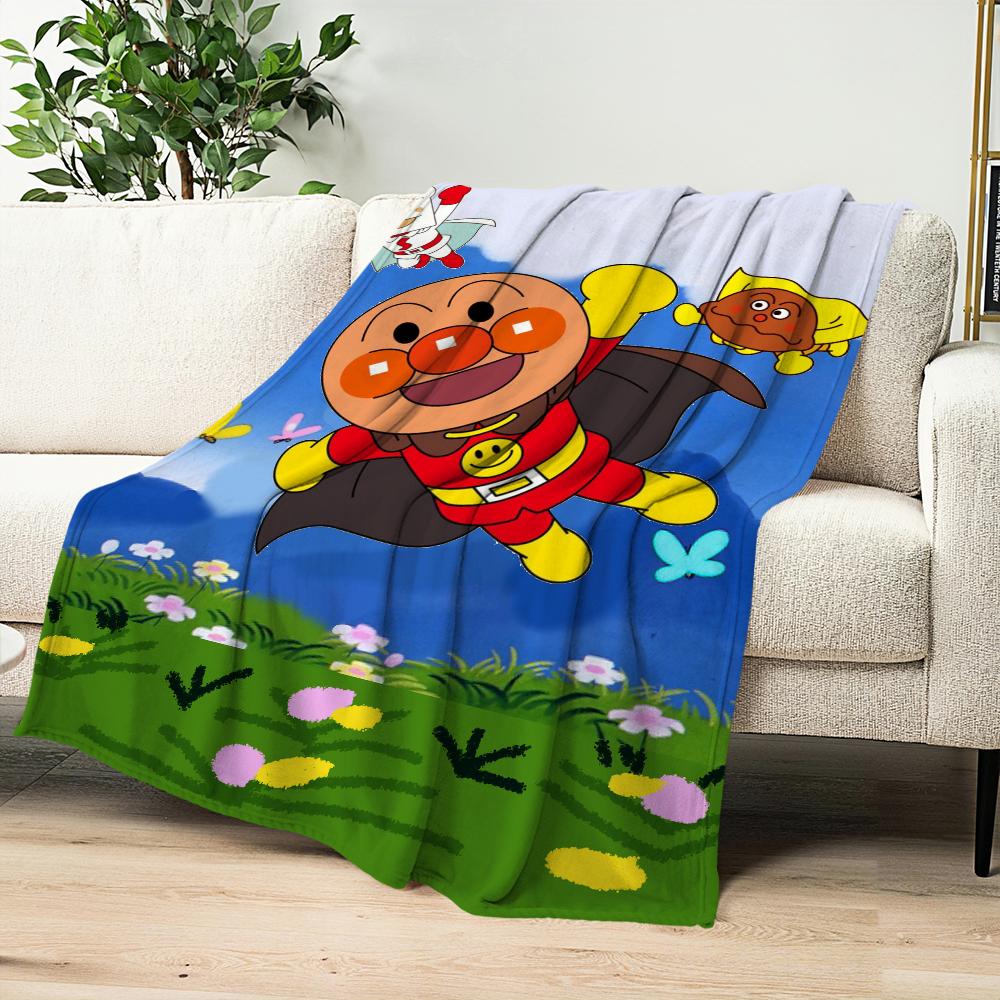Cute A-Anpanman Printed Comfortable and Soft Sofa, Living Room Bed, Bedroom Blanket Suitable for Travel and Gifts