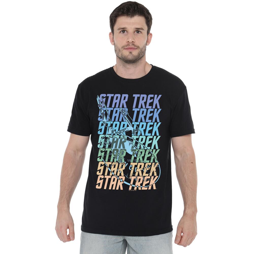Star Trek Multi Logo Enterprise T-Shirt S-5XL Black XXXXL