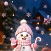 Waterproof PVC Glass Decorations Christmas Snowman Static Stickers, Decorative Pink Decals, Festival Decor for Doors Window Clings Home Holiday Party