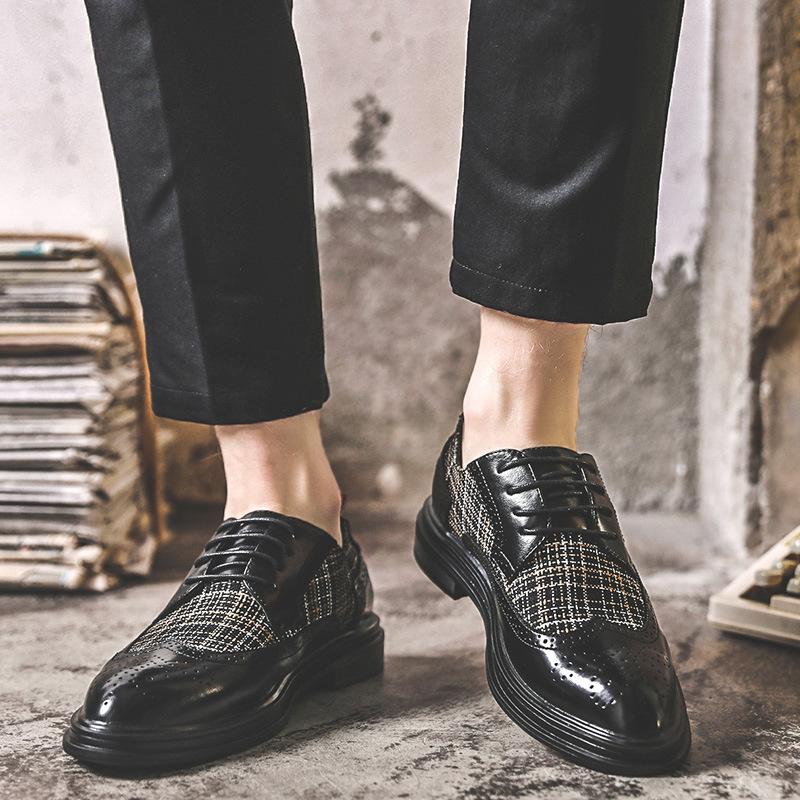 Spring And Summer New Comfortable Lace-Up Trend Business Fashion Men'S Shoes Pointed Low Heel Men'S Leather Shoes Px55-J