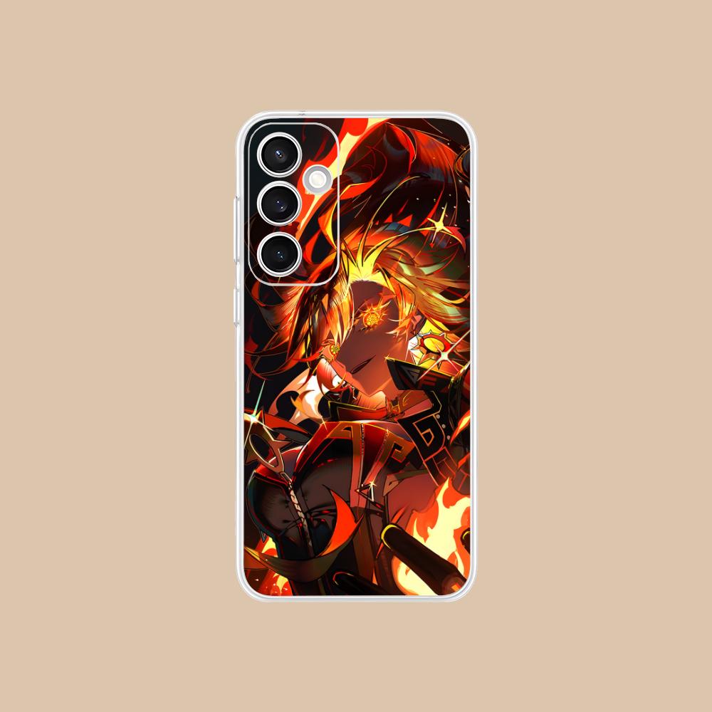 Game GI Mavuika Clear Mobile Phone Case for Samsung Galaxy S25 S24 S23 S22 S21Plus FE Ultra Colorful Cover