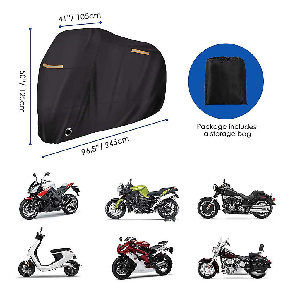 Motorcycle Cover All Season Universal Outdoor Waterproof Sun Protection Motorbike Dust Covers Lock-Holes And Night Reflective