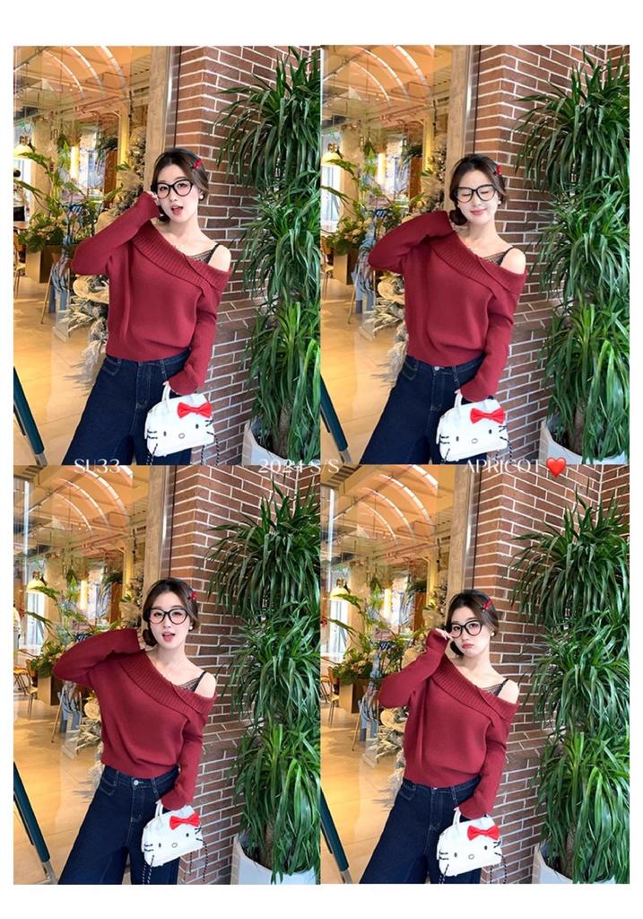 Women's Red Cable Knit Pullover Sweater with Removable Fur Collar for Autumn and Winter Warmth