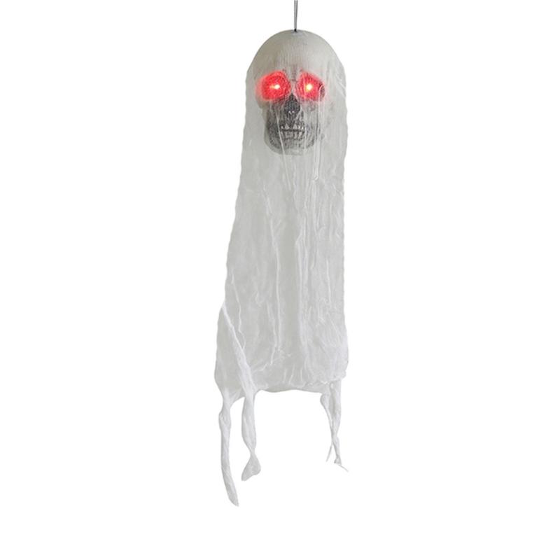Halloween Hanging Skull Decorations Crafts Horrific Hanging Skull with Glowing Eyes Home Haunted House Halloween Decors 1