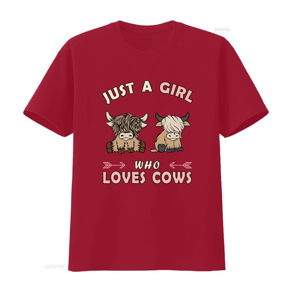 Just Girl Who Loves Cows Fashion  T Shirt Women Soft Stretchy Summer Top Unique Print Design Cute Trendy Daily Wear Cow Lover