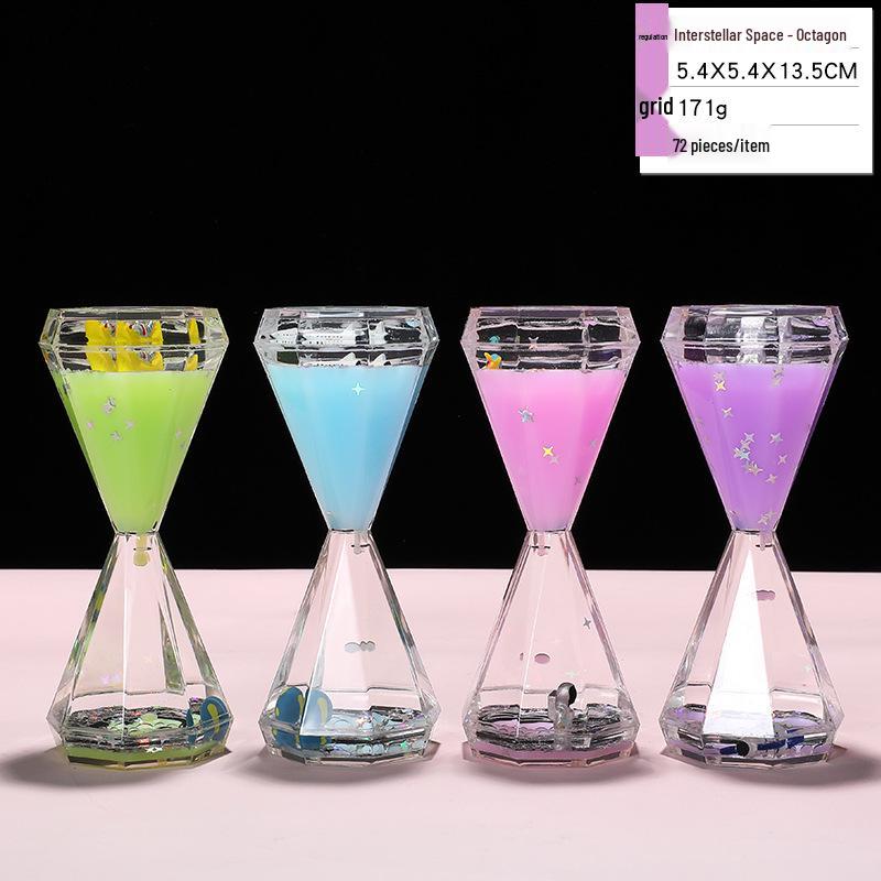 

Cosmonaut Oil Drop Hourglass Ornament: Creative Liquid Decoration for Desktop, Living Room, or Student Gift. Mixed Styles