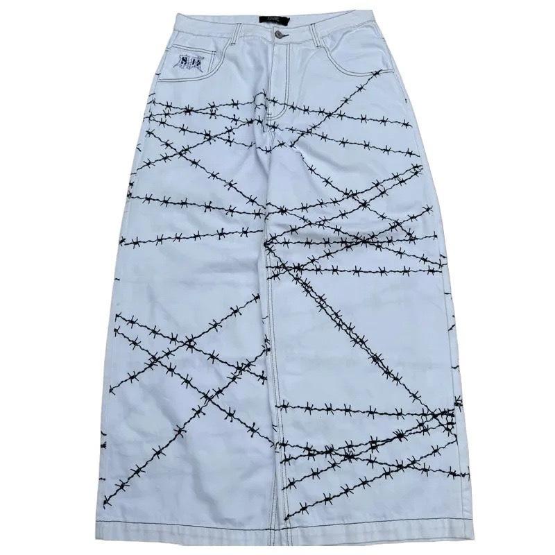 Jeans STREETRICH Y2k High Street Hip Hop Larghi a Gamba Larga Pantaloni Casual Pantaloni da Uomo Jeans Street Wear Pantaloni Stampati Stile Gotico