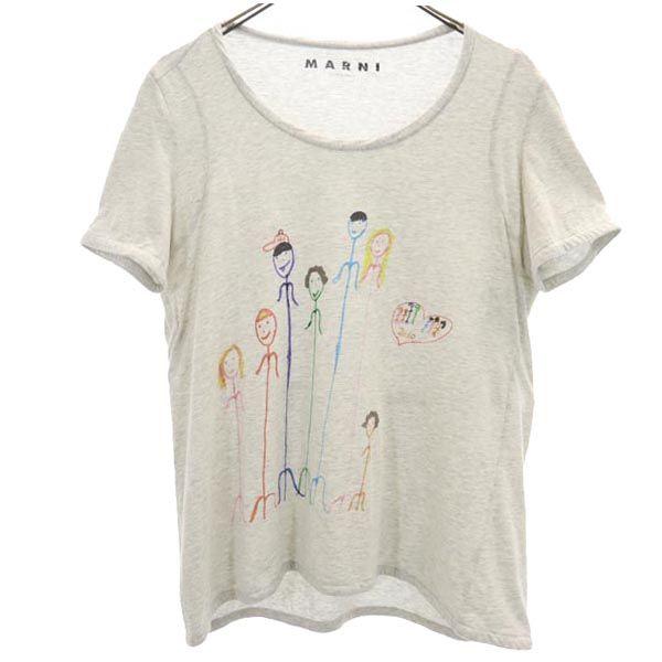 MARNI made in Italy Print Short sleeve T-shirt 42 Gray Women Used